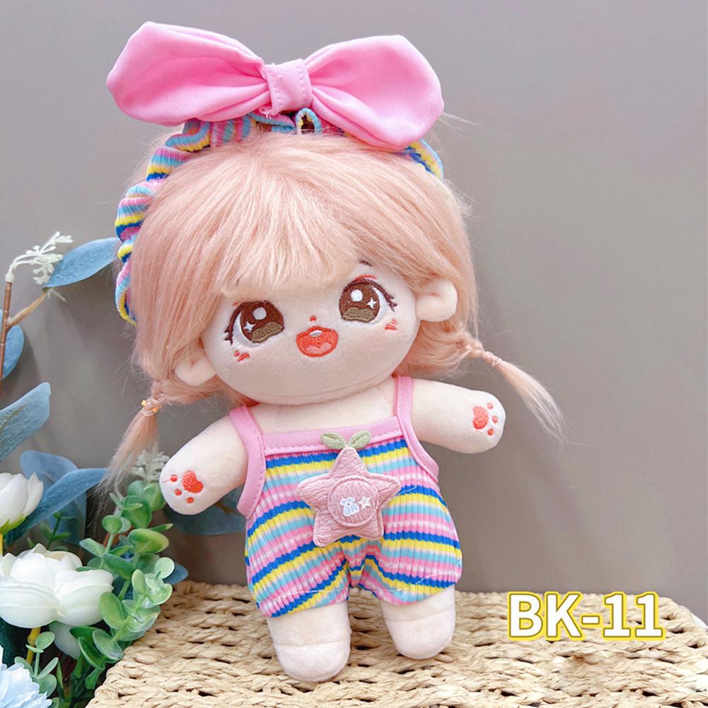 20CM Cotton Doll Rompers Cartoon Plush Doll Replacement Outfit Lolita Dress Playing House Accessories Mini Clothes
