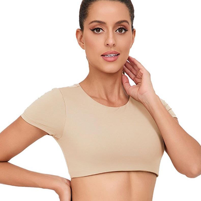 Women's Quick-Dry Short Sleeve Yoga Top - Breathable, Elastic, Tight-Fit, Summer Sport Apparel