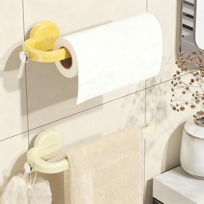 Nouveau Porte-essuie-tout à ventouse Mural Gain de place Étagère de rangement pour papier Porte-serviettes multifonctionnel réglable Salle de bain