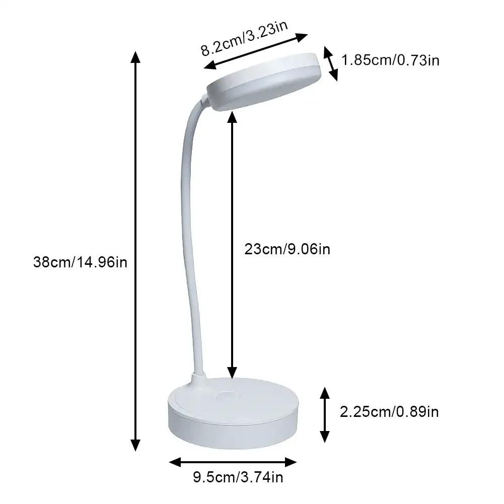 LED Portable Desk Lamp Eye Protection 3 Modes Dimming for Bedroom Bedside USB Plug In Touch College Student Book Readin Lamp