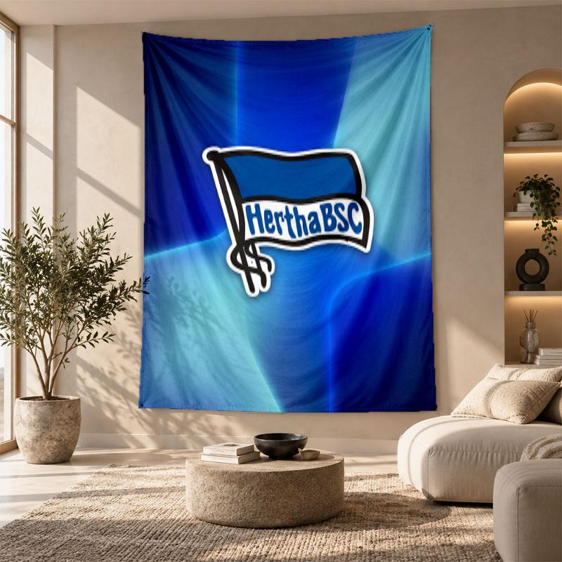 Decorative Tapestry,hertha bsc FC Printed Wall Art, Lightweight Wall Hanging For Bedroom Background