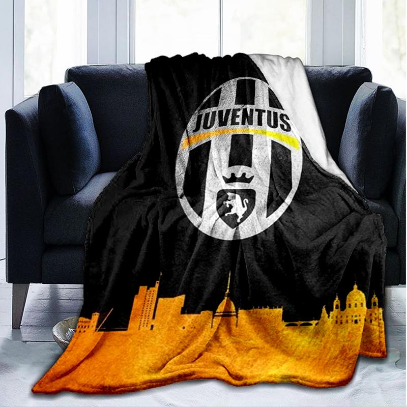 1 Stück Juventus Fußballclub Aufdruck Weiche Flanelldecke Überwurf für Schlafzimmer Wohnzimmer Sofa Camping Reise Fan Geschenke Weihnachtsgeschenke