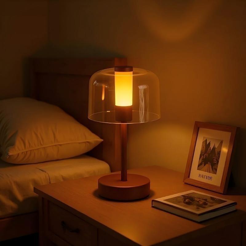Cordless Retro Table Lamp Dimmable Touch Sensor LED Reading Lamp Wireless Lighting USB Rechargeable Metal Night Light