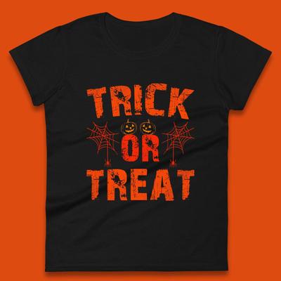 Trick Or Treat Happy Halloween Horror Scary Spooky Season Vibes Womens Tee T Shirt Mens Tops Unisex Top