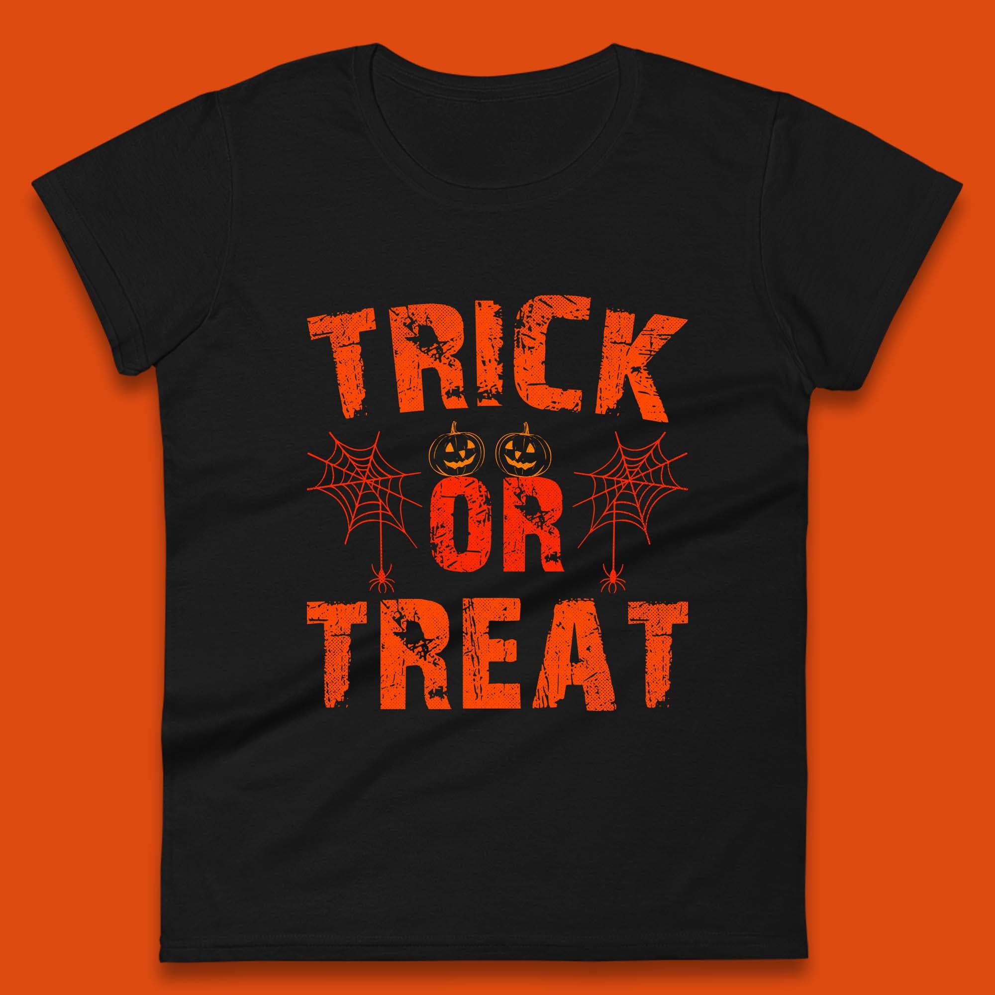 

Trick Or Treat Happy Halloween Horror Scary Spooky Season Vibes Womens Tee T Shirt Mens Tops Unisex Top S