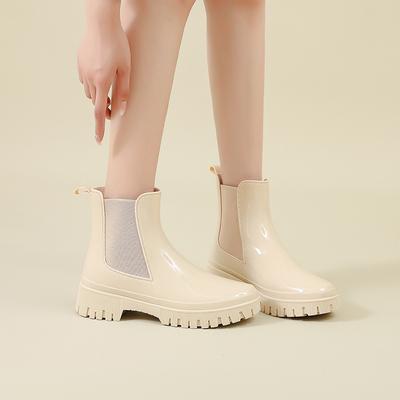 Short Tube Adult Ladies Fashion Four Seasons Can Wear Waterproof Rain Boots Outdoor Leisure Non-slip Thick-soled Rain Boots