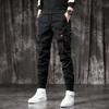 2024 Men's Slim Fit Tapered Leg Multi-Pocket Black Fashion Overalls