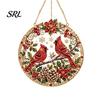 Christmas Tree Hanging Accessories Rhinestone Painting Suncatcher Kit, Round DIY Decor Indoor Outdoor Festive for Home, Craft Pendant Holiday