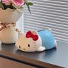 Cute Tissue Box, Facial Tissue Organizer, with Red Bow Decoration, Decorative Desk Organizer for Home, Office, Car, Birthday Party Decorations