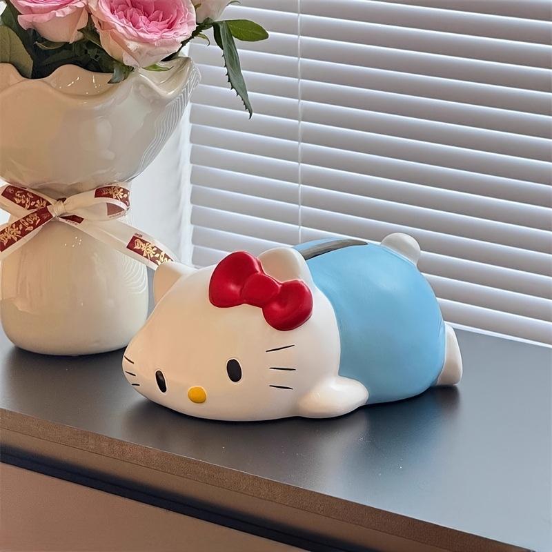 Cute Tissue Box, Facial Tissue Organizer, with Red Bow Decoration, Decorative Desk Organizer for Home, Office, Car, Birthday Party Decorations