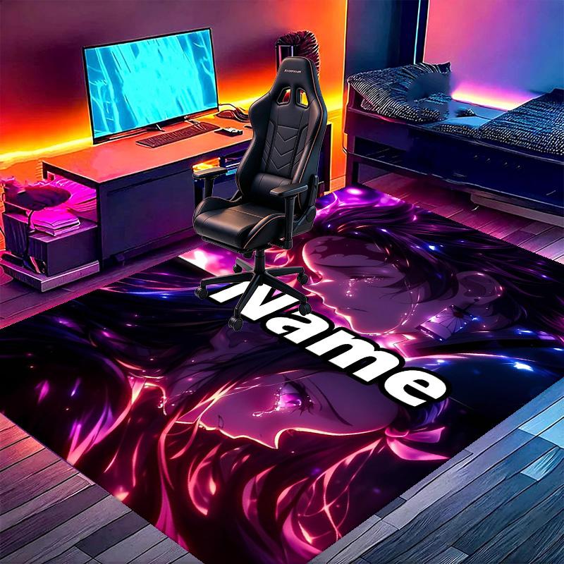 Custom Name Personalized Demon Slayer Print Carpet, Versatile Home Decor Rug, for Playroom, Apartment, Balcony, Entryway, Hallway Gift