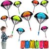 10pcs Tangle-Free Parachute Toys for Youngsters, Colorful Plastic Army Soldiers Guys, Handheld Outdoor Flying Toys for Party Favors