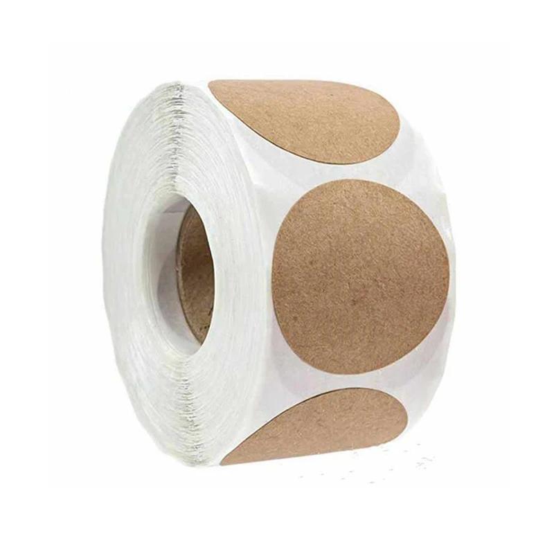 

500 шт./рулон Крафт Круглые Самоклеящиеся Бумажные Этикетки DIY Предметы Классификация Наклейки с Именем Персонализированные Наклейки