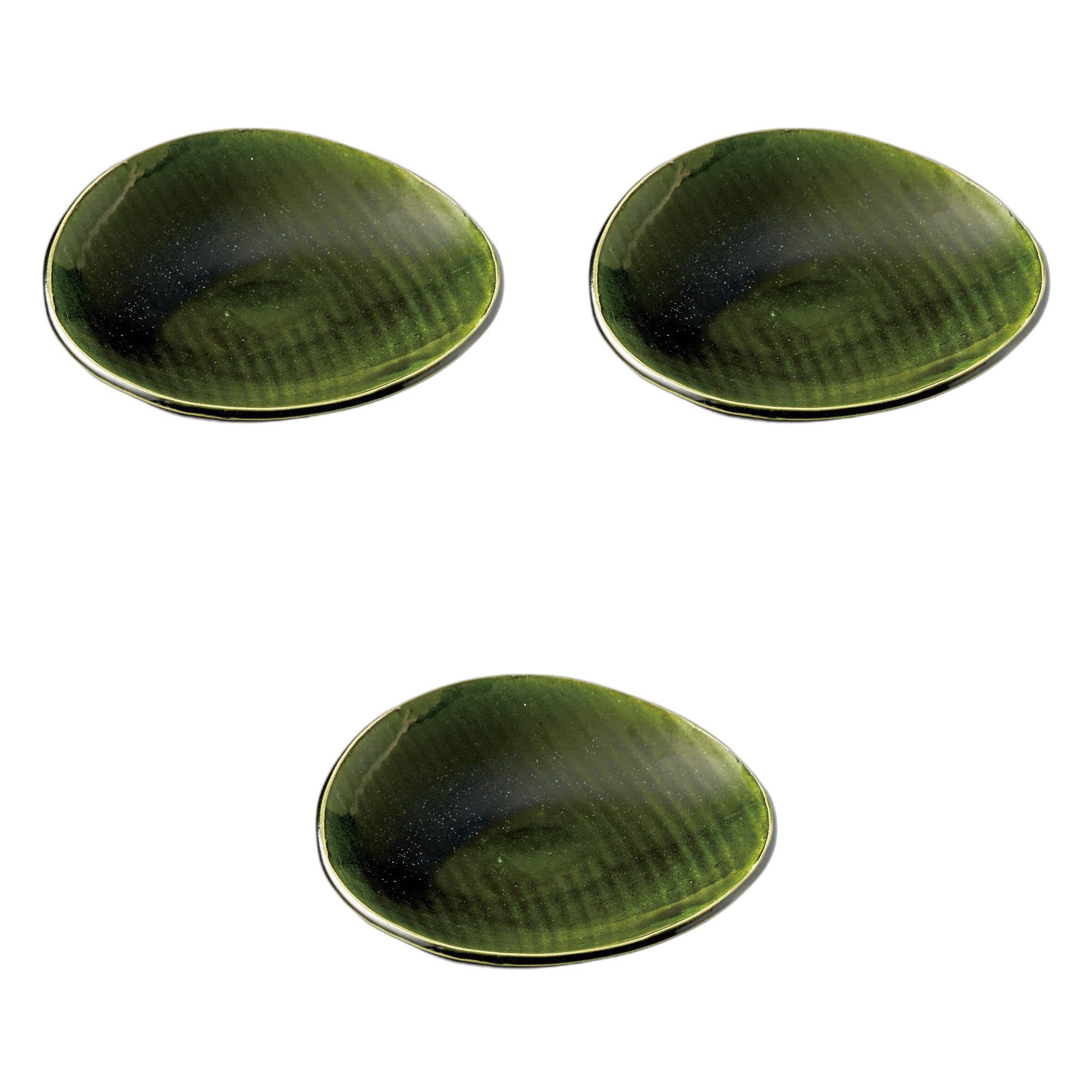 

Set of 3 Oribe Oval Plates x x Ceramic Serving Plates by Setomonohonpo 8-inch [24 22.7 5cm]