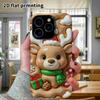 Phone Case: 2D Flat Design Suitable for iPhone 18 17 16 15 14 13 Pro Protective Case, Christmas Reindeer, Perfect Christmas and Halloween Holiday Gift