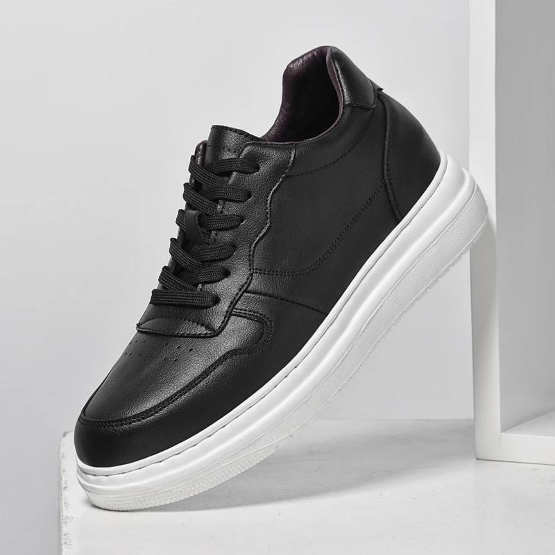 Genuine Leather Men's Shoes Luxury Brand Treking Footwear New Trend Versatile Male Sneakers Thick Bottom Outdoor Walking Shoes