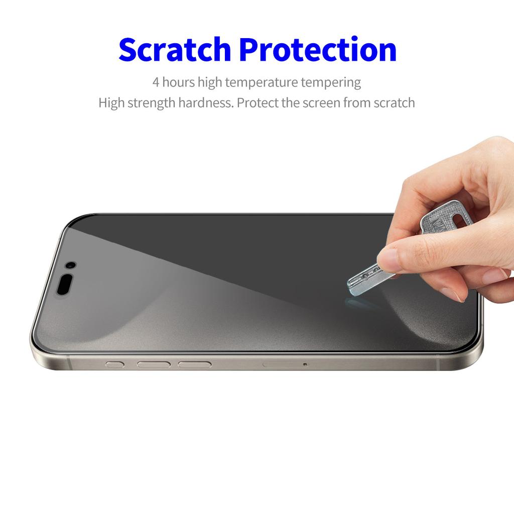 ENKAY HAT PRINCE For iPhone 15 Pro Privacy Screen Protector High Aluminium-silicon Glass Silk Printing Film