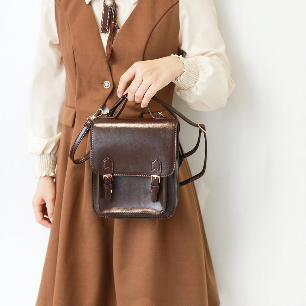 Japanese Style JK Uniform Bag Retro British Style Niche Design Small Bag Women's Handbag Crossbody Backpack Small Backpack