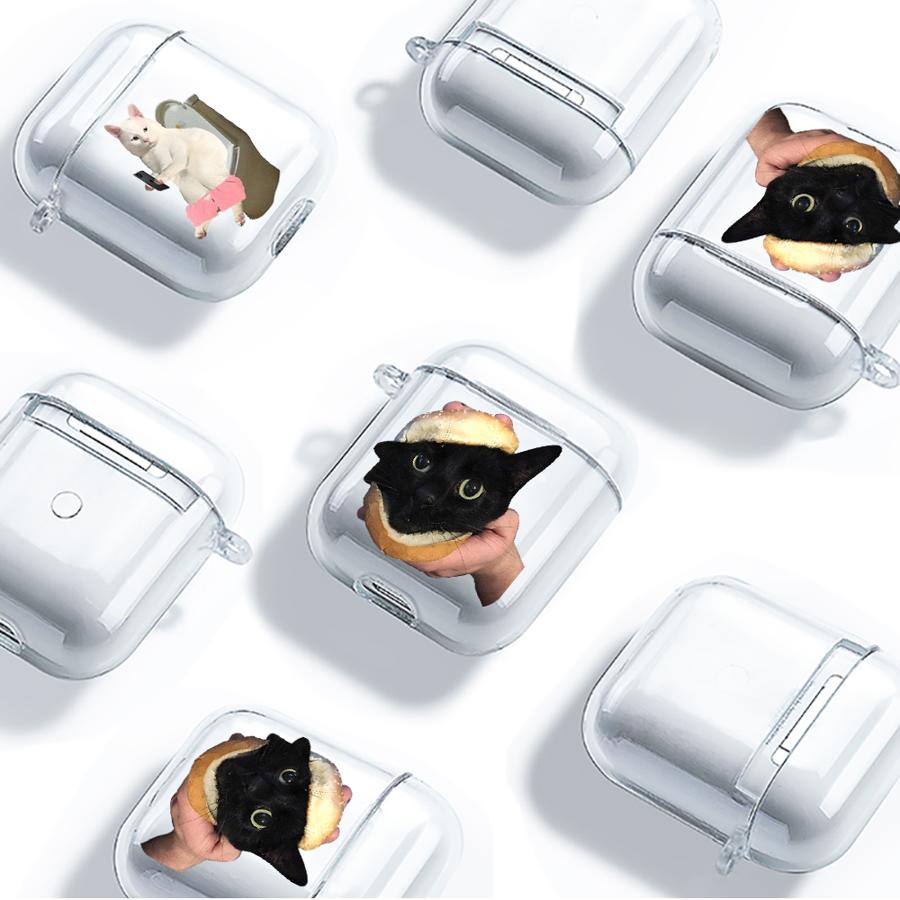 Case For Airpods 2 Pro 3 Pro2 4 Pro3 1 Clear Earphone Cases Cover Cute Cartoon Cat