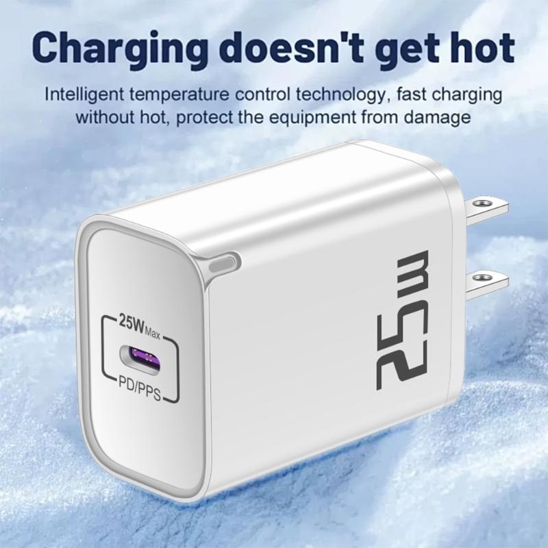 Quickly Charge 25W USB C Charger Type C PD Wall Charger for Fast Charging Travel Friendly Wall Plugs AC100-240 V 50-60Hz