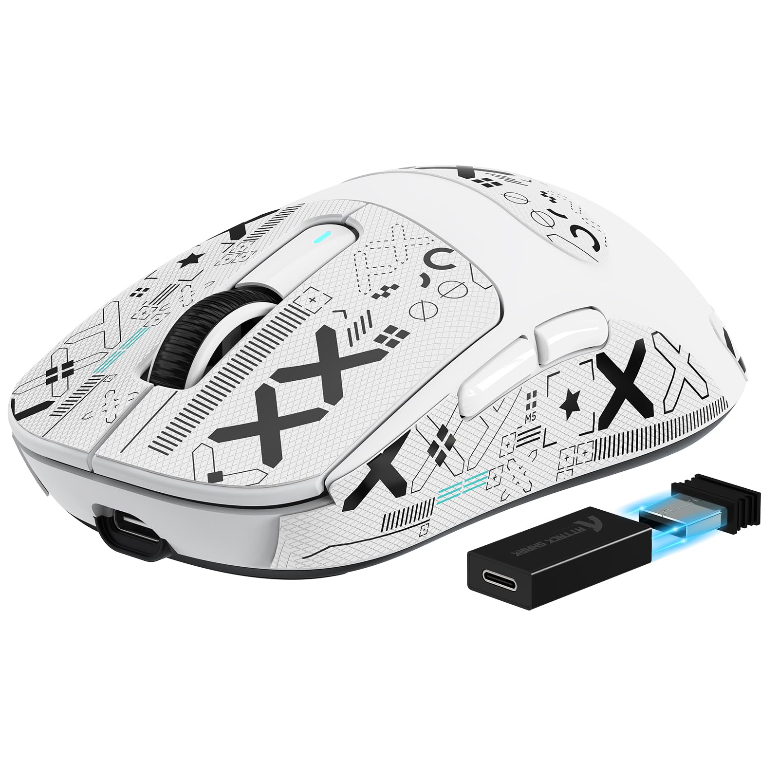 

ATTACK SHARK X3pro Wireless Gaming Polling at PixArt PAW 3395 26000 Kailh GM DIY Japanese Instruction Manual Included Mouse, 4K/8K Rate, білий