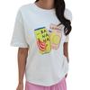 Womens YK Aesthetic Juice Soda Drink Graphic TShirt Cotton Short Sleeve Kawaii Fruit Print Cute Shirts for Women