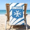 Auxerre Crest Design Beach Towel - Soft, Absorbent Microfiber, Lightweight, Ideal for The Beach, Parties, Travel, Camping Fan Gifts