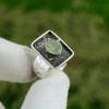 Natural Prehnite Rough Gemstone Stackable Green Adjustable Ring 925 Silver