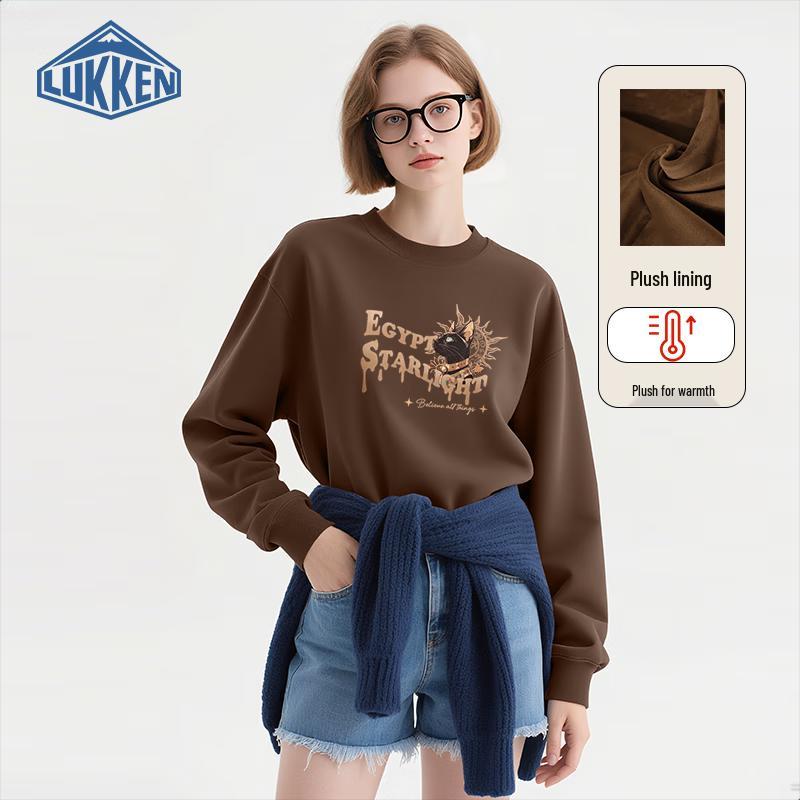 

LUKKEN Women s Fleece-Lined American High Street Long-Sleeve Sweatshirt 2XL