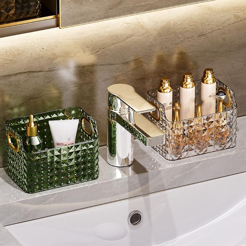 Desktop Diamond Grain Cosmetic Storage Box Multifunction Storage Organizer Supplies Teenager Girl Makeup Lipstick