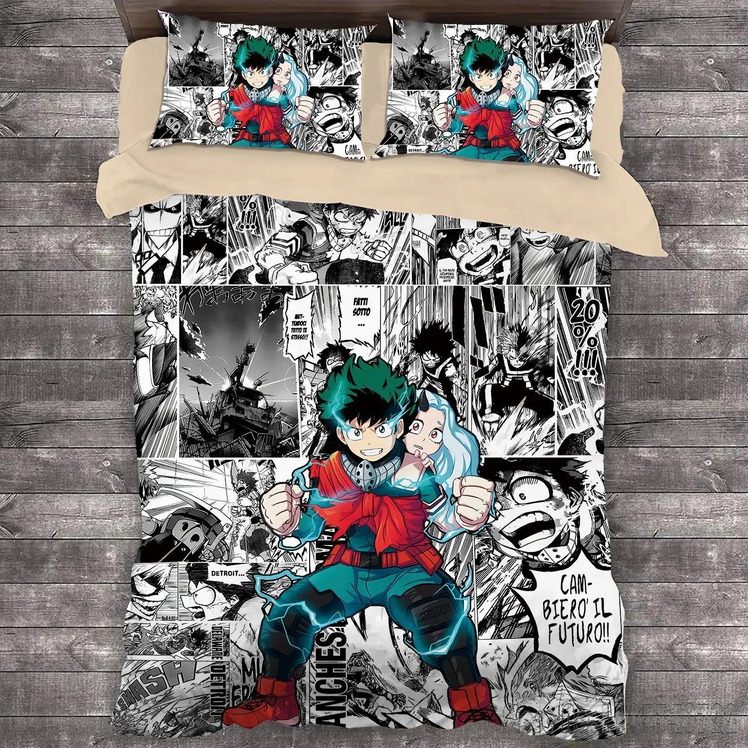 

Popular Anime My Hero Academia Duvet Cover Set Hd Comforter Cover For Kids Bedding Sets Bedclothes Bedroom Decor EU Single(135*200cm)3pcs