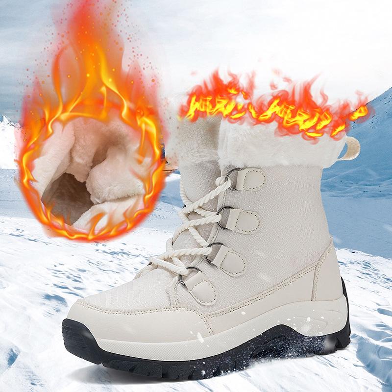 

Winter new snow boots men and women couples cotton shoes piled thickened warm shoes wear-resistant non-slip outdoor mountaineering boots 46