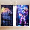 Cartoon Curtain Bedroom Semi-Blackout Bay Window Sci-fi Cyberpunk Hook Grommet Top 2024 New Custom Curtain Fabric Cortinas 2PCS