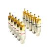 10Pcs RCA Male Plug Solder Gold Audio Video Cable Adapter Connector for Receiver Amplifiers and Sound Systems