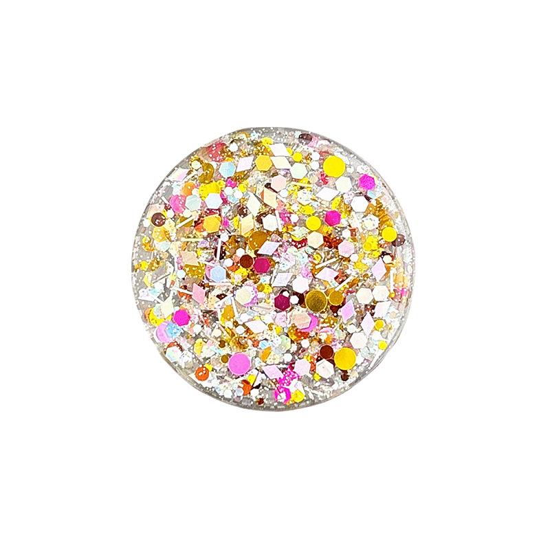 Mobile Phone Airbag Bracket Paste Type Retractable Round Sequin Glitter Small Fresh Desktop Bracket Watching Drama Women'S Models