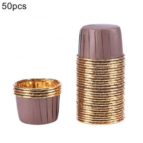 50Pcs Cupcake Paper Cup Oilproof Cupcake Cake Liner Wrappers Golden Muffin Wrapper Paper Baking Supply Birthday Party Decor