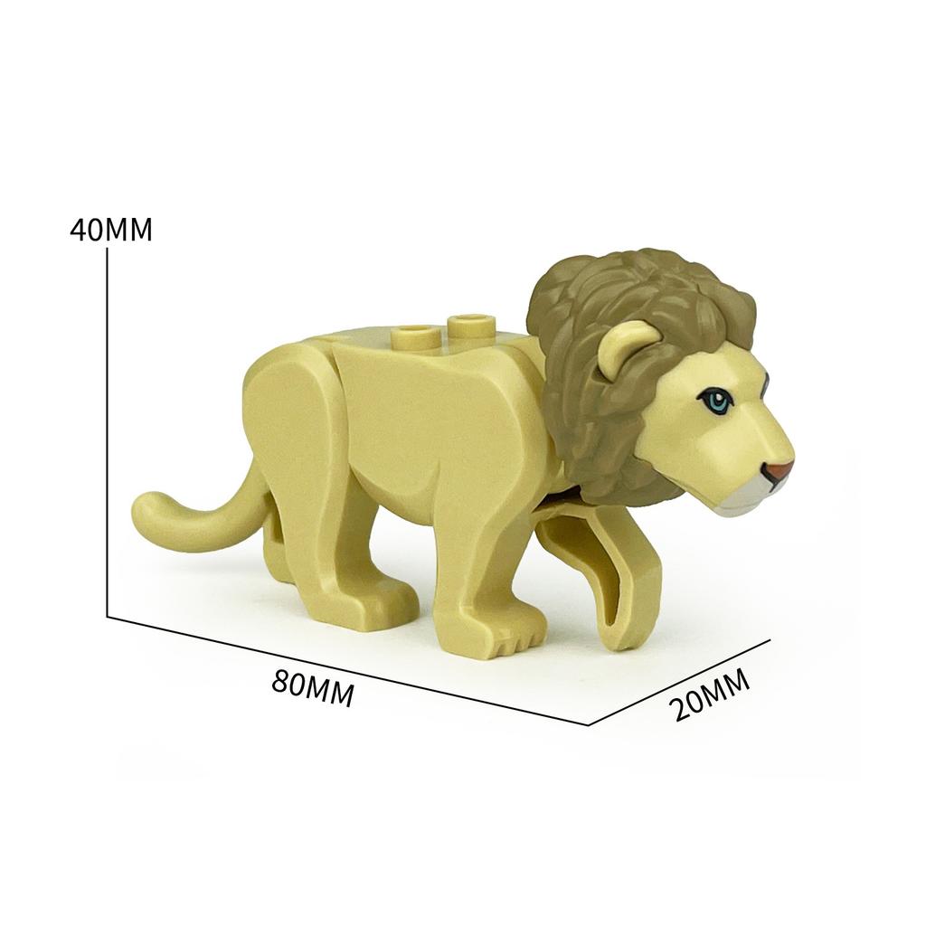 Zoo Animals Building Blocks Set: Elephant, Camel, Deer, Giraffe, Gorilla, Horse, Tiger - Mini Action Figure Bricks Toy