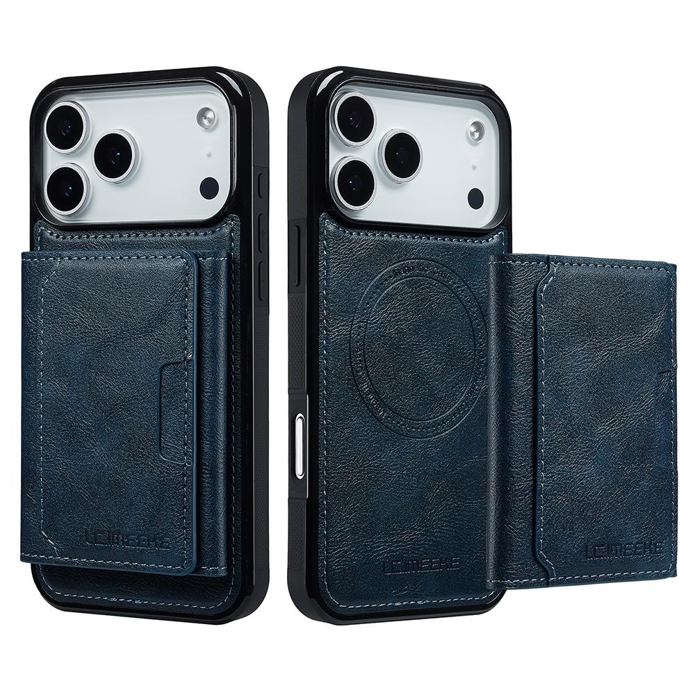LC.IMEEKE L5 For iPhone 17 Pro Magnetisk Telefondeksel Lær Bakdeksel med Avtakbar Kortholder