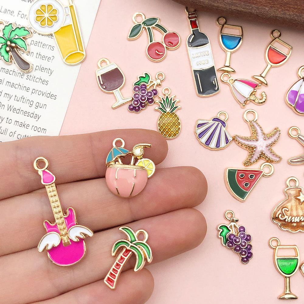 Cute Cartoon Alloy Drip Oil Jewelry Pendants for DIY Phone Chains and Necklaces