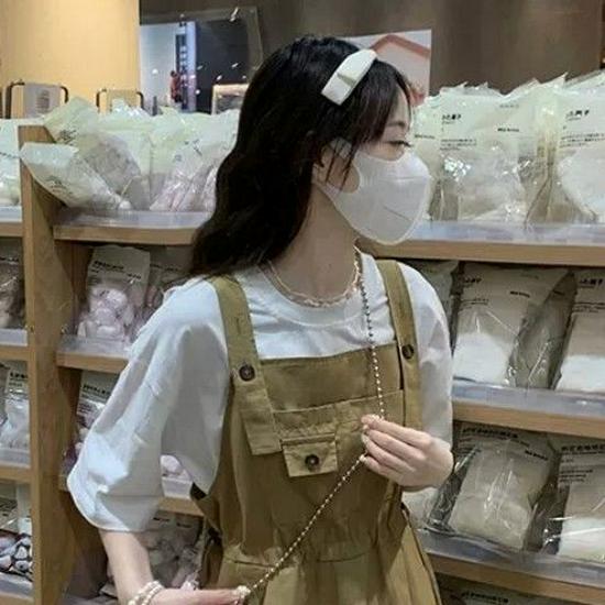 Summer Korean Waist-Cinching Sweet Forest-Style Camisole Dress Set for Girls S