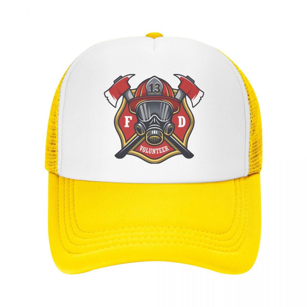 Modische Baseballkappe mit Feuerwehrmann-Totenkopf, WoUnisex, Unisex, verstellbar, Feuerwehrmann, Feuerwehr-Rettungs-Trucker-Mütze, Sport-Snapback-Mützen, Sommerkappen