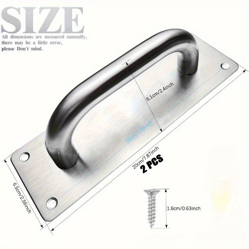 Modern Style Handle Sliding Door Pull Silver Stainless Steel Holder Barn Closet For Sliding Doors Wide Base for Enhanced Grip