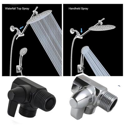 Braccio Doccia in Ottone a 3 Vie Deviatore Doccia Cromo Lucido Rubinetto Braccio Deviatore per Soffione Doccia Superficie Cromata