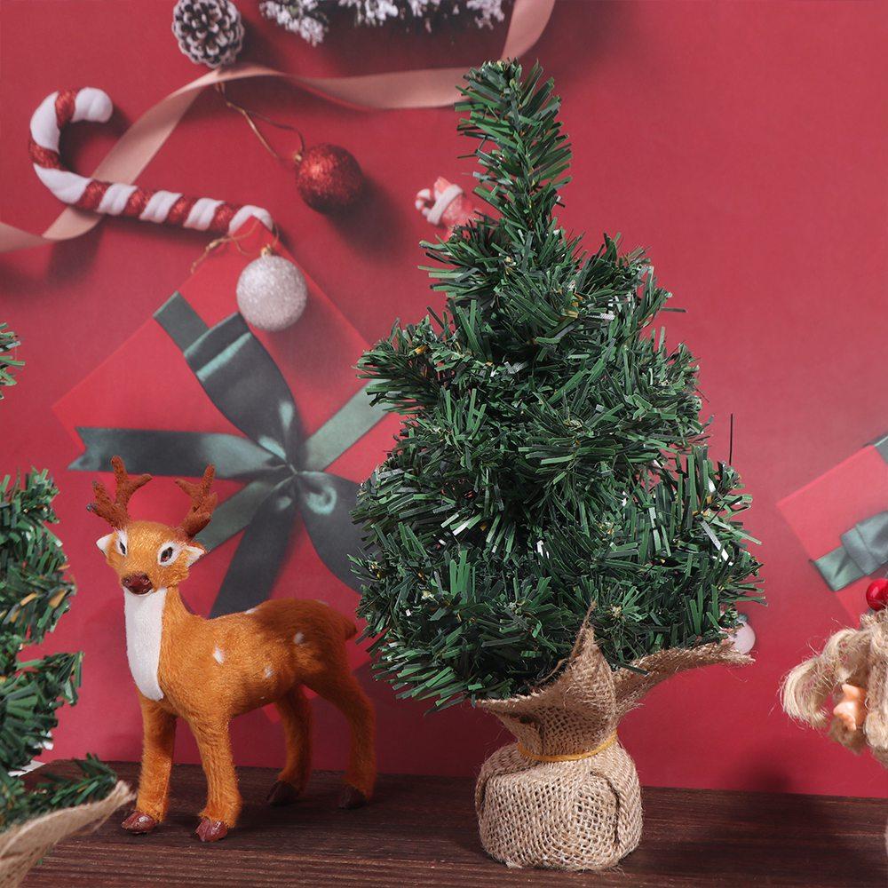 Linen Mini Christmas Tree Plastics Table Ornaments Gift Artificial Christmas Tree  Christmas