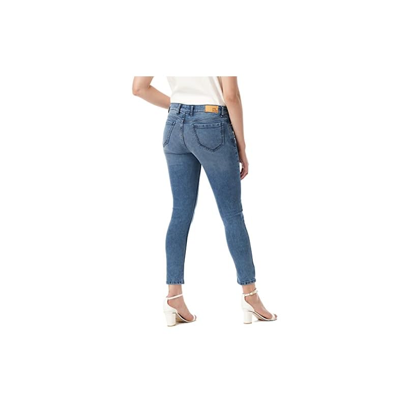 INKD Women's Skinny High Rise Jeans (INKSS23WJN-014NW_Denim Divine_32)