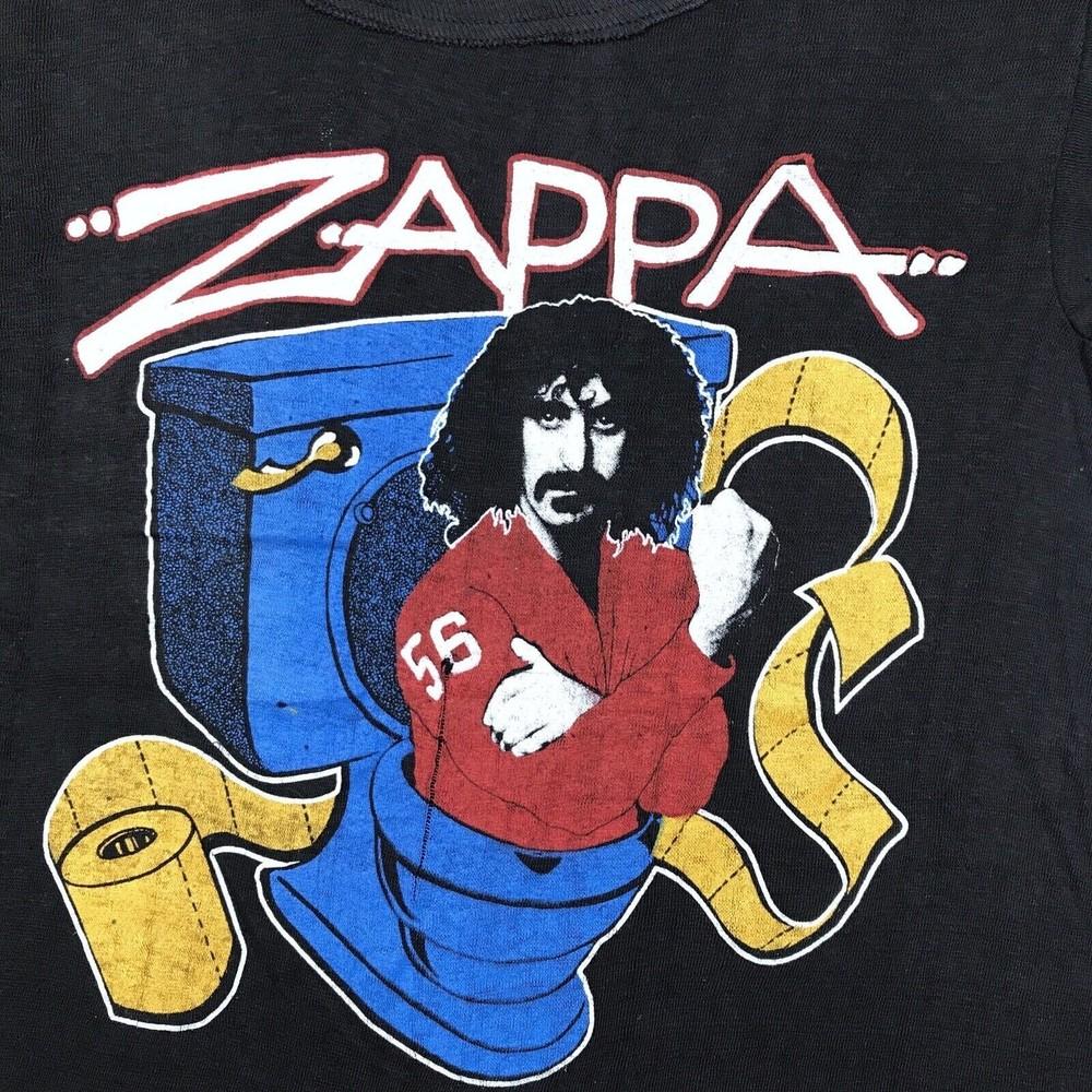 80s FRANK ZAPPA PHI ZAPPA KRAPPA TOILET  Black All Size Shirt Unisex T-Shirt XXL