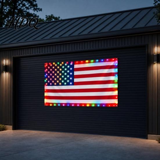Weerbestendig LED Vlag Amerikaans Licht 3x5 FT Waterdicht Buiten Patriottisch met Kleurrijke Lichten voor 4 juli Memorial Day Veteranen