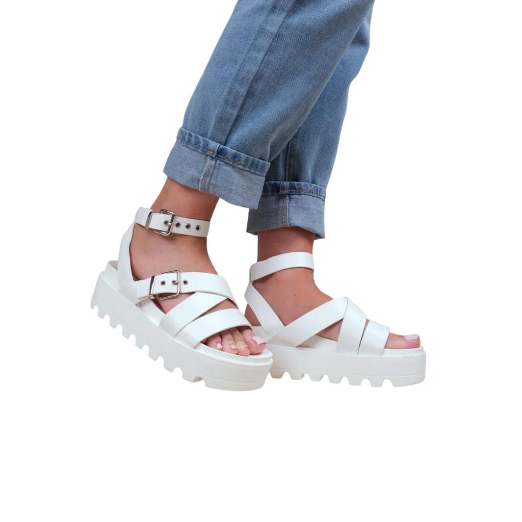 Where's That From Womens/Ladies Layla Buckle Wide Platform Sandals