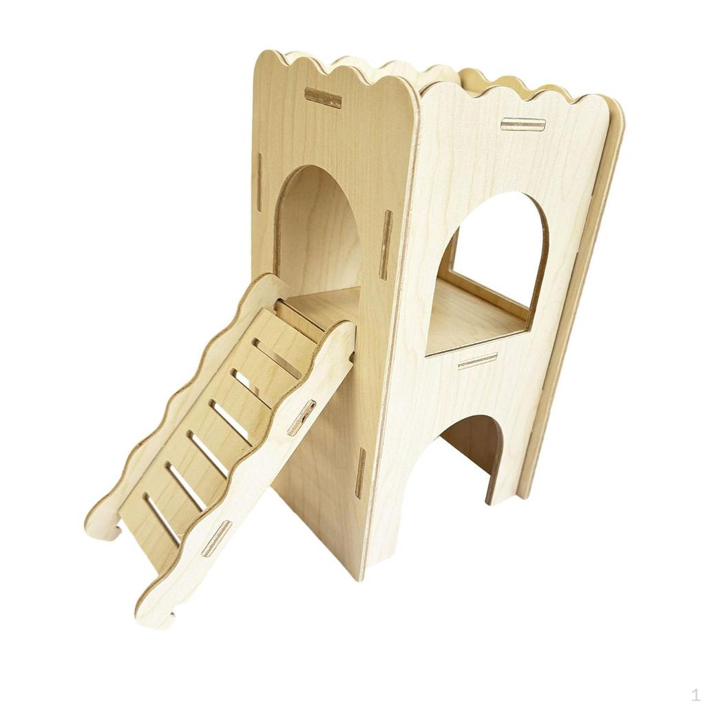 Wood Hamster Hideout Cage Accessories Habitat Decor Nest for Lemmings Dwarf Hamsters Rat