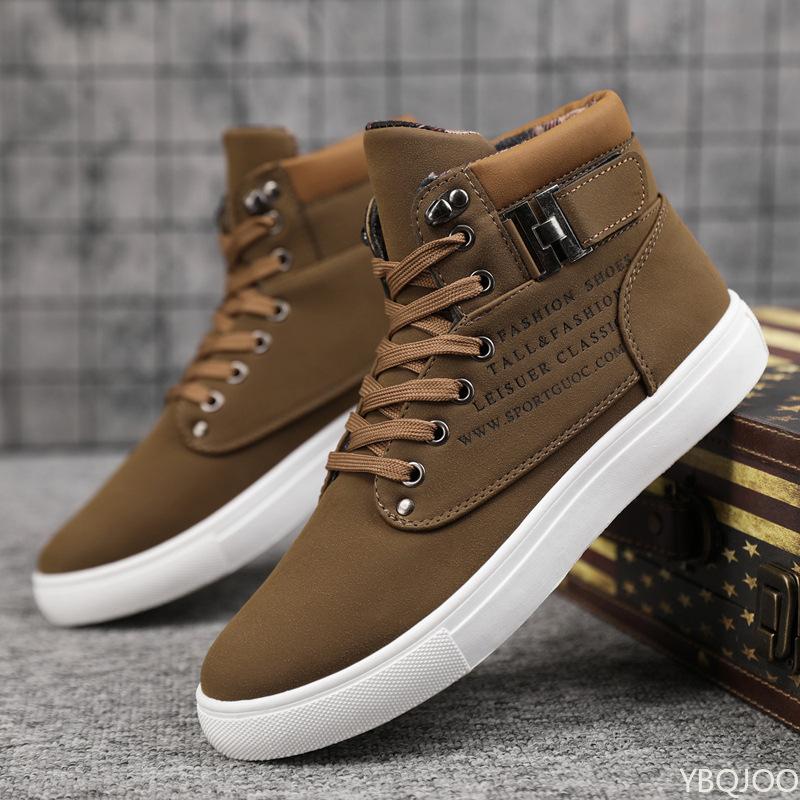 Fashion Spring New Fashionable Versatile Men's Casual Comfortable Shoes High Top Canvas Shoes Sneakers Man Lace-Up Breathable Men Flats